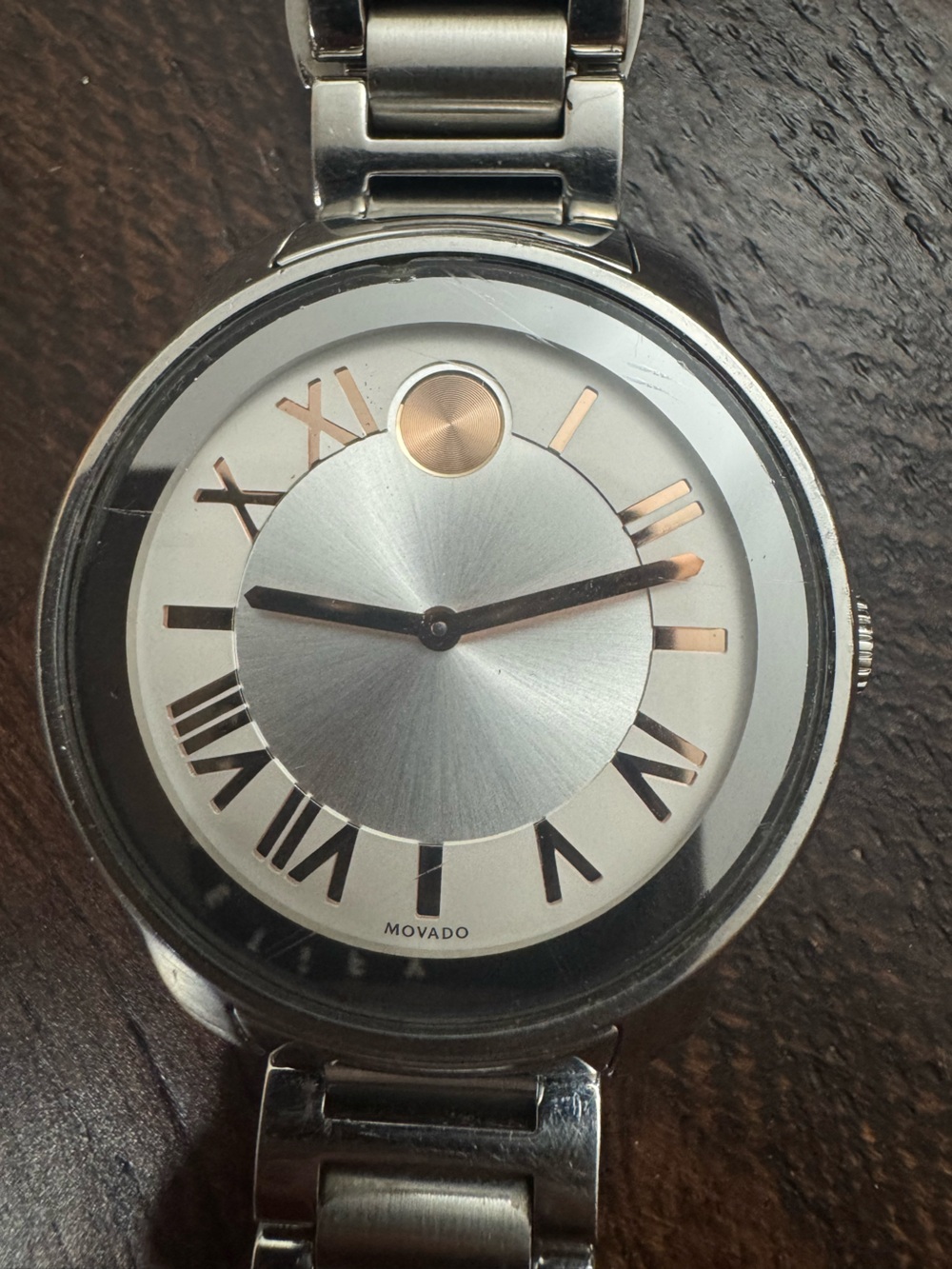 Movado BOLD Stainless Steel Watch with Rose Gold Accents - Picture 11 of 16